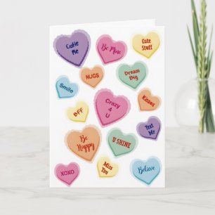 Candy Hearts Valentijnskaart Kaart
