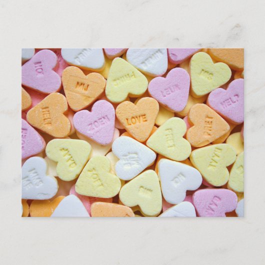 Candy Hearts Valentine's Day Briefkaart (Voorkant)