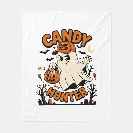 Candy Jager Halloween Geest Pompoen Emmer_1 Fleece Deken (Voorkant)