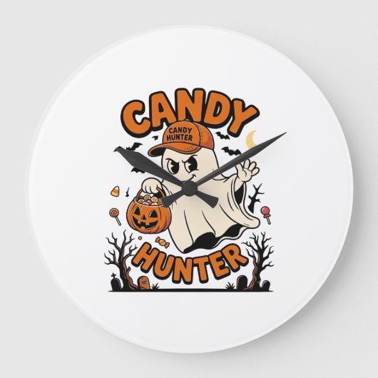 Candy Jager Halloween Geest Pompoen Emmer_1 Grote Klok (Voorkant)