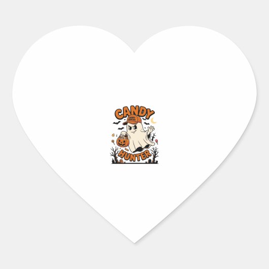 Candy Jager Halloween Geest Pompoen Emmer_1 Hart Sticker (Voorkant)
