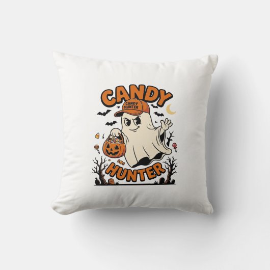 Candy Jager Halloween Geest Pompoen Emmer_1 Kussen (Voorkant)
