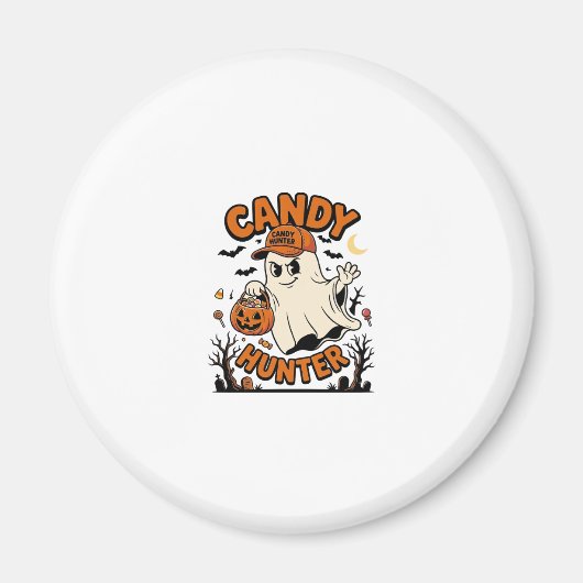 Candy Jager Halloween Geest Pompoen Emmer_1 Magneet (Voorkant)