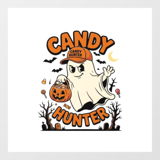 Candy Jager Halloween Geest Pompoen Emmer_1 Raamsticker (Vel)