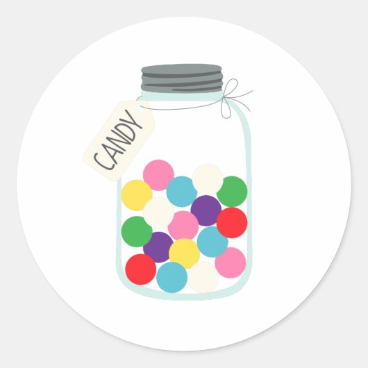 Candy Jar Ronde Sticker (Voorkant)