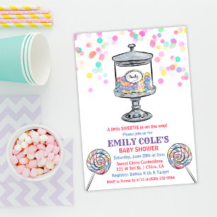 Candy Jar Zoete Baby Shower Uitnodiging