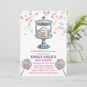 Candy Jar Zoete Baby Shower Uitnodiging (Staand voorkant)