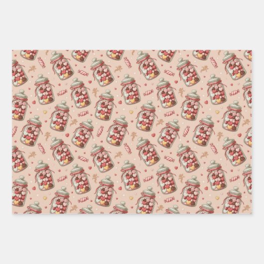 Candy jars and sweets inpakpapier vel (Voorkant)