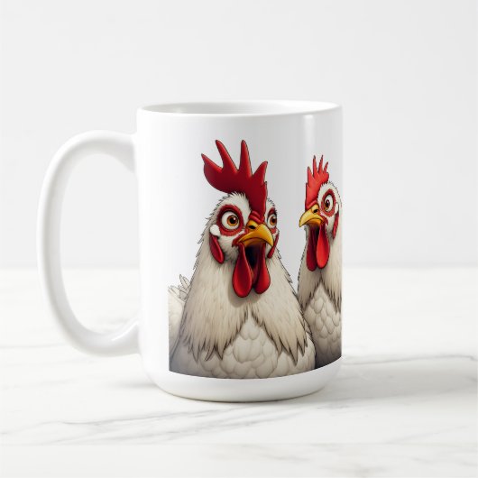 "Candy & Joe White Leghorn" Koffiemok (Links)