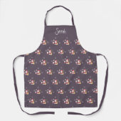 Candy Kerstman Kerst Patroon Aquarel Monogram Schort (Voorkant)