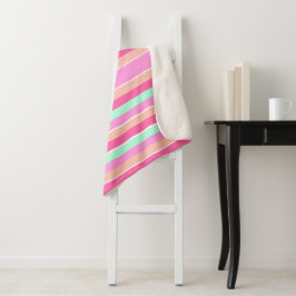 Candy Kleur Strepen Sherpa Deken