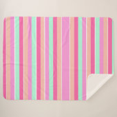 Candy Kleur Strepen Sherpa Deken (Voorkant (horizontaal))