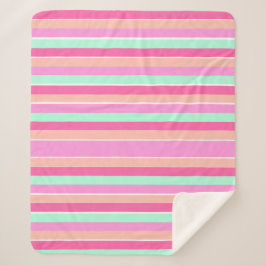 Candy Kleur Strepen Sherpa Deken