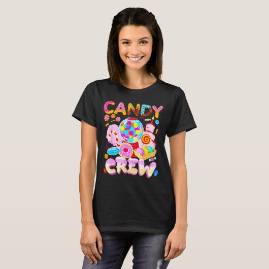 Candy Land Candy Crew Party Halloween Costumes Adu T-shirt (Voorkant volledig)