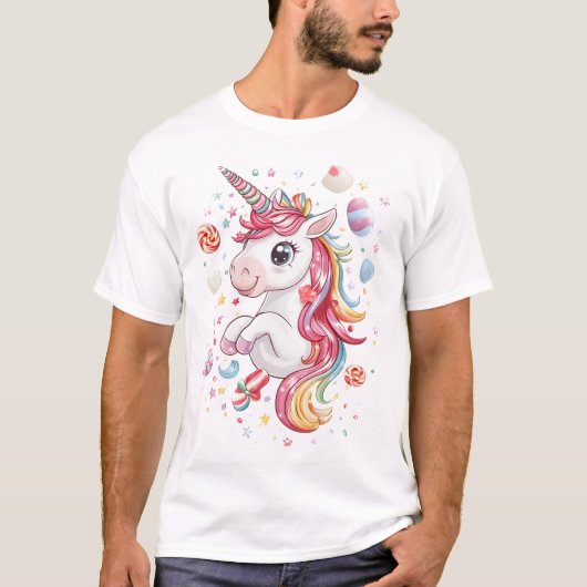 Candy Land Eenhoorn (1) T-shirt (Voorkant)