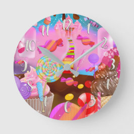Candy Land Fantasie Snoepjes Boutique Stijl Custom Ronde Klok