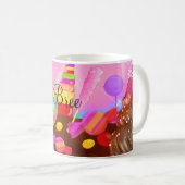 Candy Land Fantasy Cupcakes & Sweet Candy Aangepas Koffiemok (Voorkant rechts)