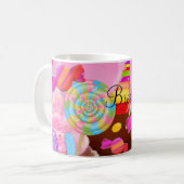 Candy Land Fantasy Cupcakes & Sweet Candy Aangepas Koffiemok (Voorkant links)