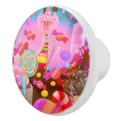 Candy Land Fantasy Cupcakes & Sweet Candy Thema Keramische Knop (Rechts)