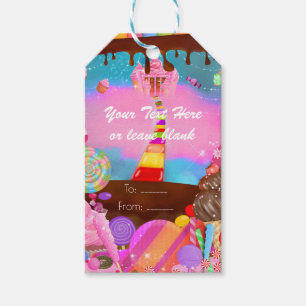 Candy Land Feest Fantasie Verjaardag Eigen Geschen Cadeaulabel