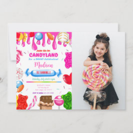 Candy land foto uitnodiging