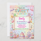 Candy Land Girl Birthday Sweet Celebration Rainbow Kaart (Voorkant)