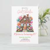 Candy Land Meisje Verjaardag Zoete Viering Regenbo Kaart (Staand voorkant)