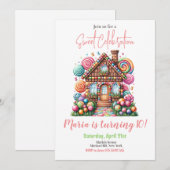 Candy Land Meisje Verjaardag Zoete Viering Regenbo Kaart (Voorkant / Achterkant)