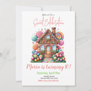 Candy Land Meisje Verjaardag Zoete Viering Regenbo Kaart