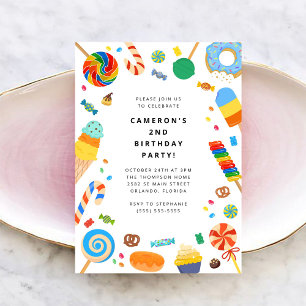 Candy Land Meisje Verjaardagsuitnodiging Kaart