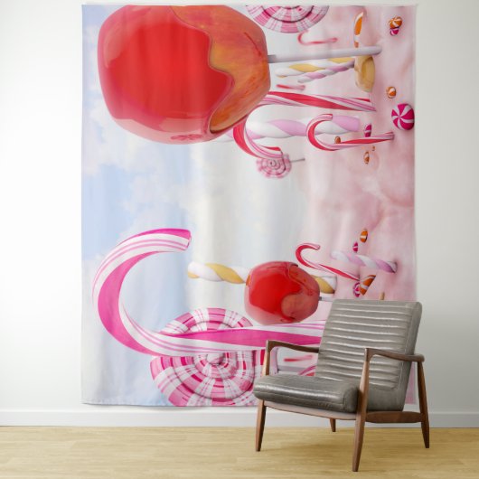 Candy Land Meisjesfeest Achtergrond Wandkleed (In situ)