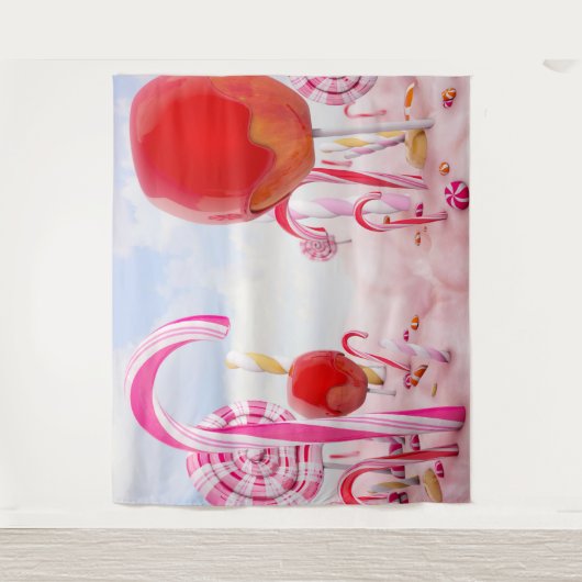 Candy Land Meisjesfeest Achtergrond Wandkleed (Voorkant)