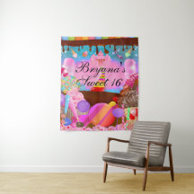 Candy Land Sweet 16 Verjaardagsfeest Achtergrond