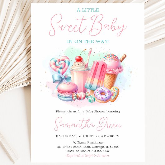 Candy land Sweets Baby Shower Kaart