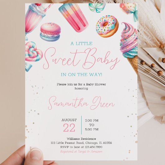 Candy Land Sweets Baby Shower Kaart