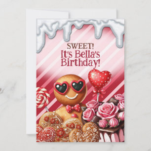 Candy Land Sweets Hart Feest Uitnodigingen