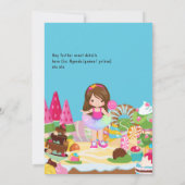 Candy Land Tutu Meisje Verjaardagsfeestje Kaart (Achterkant)