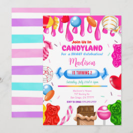 Candy land uitnodiging
