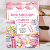 Candy Land Watercolor Sweet Celebration Verjaardag Kaart