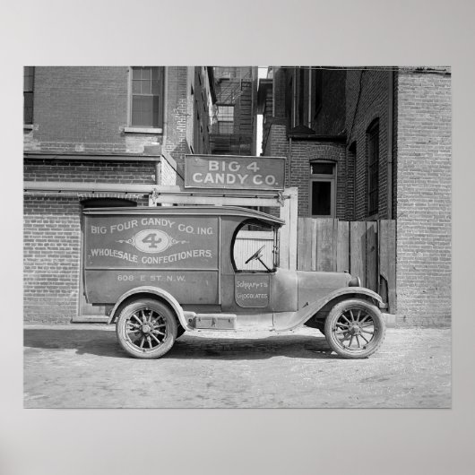 Candy leveringswagen, 1926. Oude foto Poster (Voorkant)