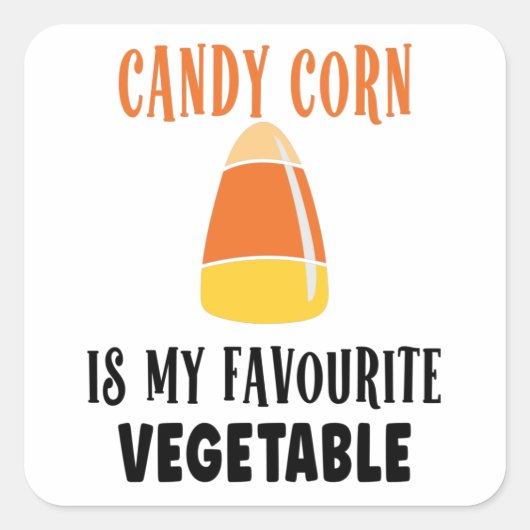 Candy-maïs is mijn favoriete groente vierkante sticker (Voorkant)