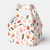 Candy & Ornaments Bright Christmas Pattern Bedankdoosjes (Achterkant)