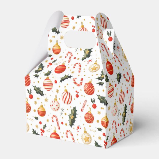 Candy & Ornaments Bright Christmas Pattern Bedankdoosjes (Achterkant)