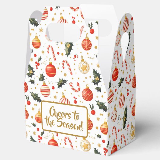 Candy & Ornaments Bright Christmas Pattern Bedankdoosjes (Geopend)