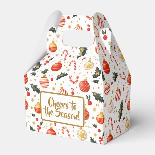 Candy & Ornaments Bright Christmas Pattern Bedankdoosjes (Voorkant Zijde)