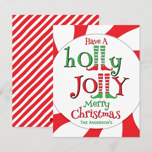 Candy Overload Elf Kerstmis met een kerstboom!  Feestdagenkaart (Voorkant / Achterkant)