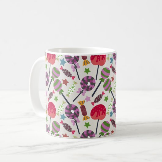 Candy pattern | Lollies pattern | lollipop 11 Koffiemok (Voorkant links)