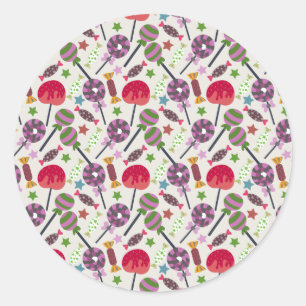 Candy pattern Lollies pattern lollipop 11 Ronde Sticker