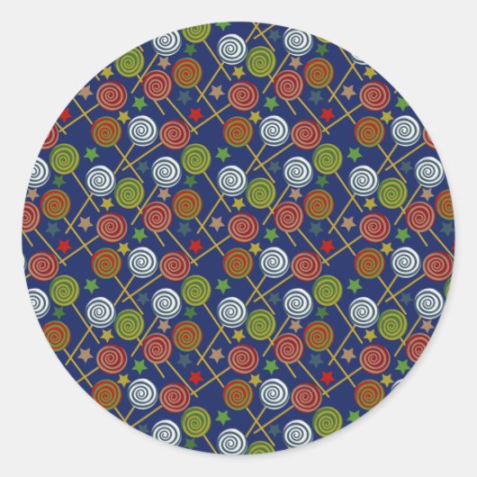 Candy pattern | Lollies pattern | lollipop 17 Ronde Sticker (Voorkant)
