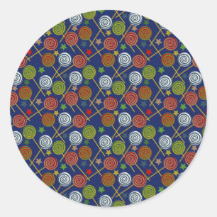 Candy pattern Lollies pattern lollipop 17 Ronde Sticker